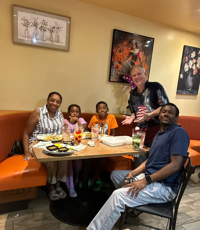 Happy guests at Aroy Thai Cuisine in Savannah GA